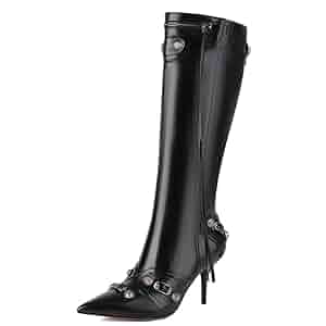 靴 twisted leather pointed toe zip boots Pointed-toe ankle boot swith zip closure - Women | MANGO